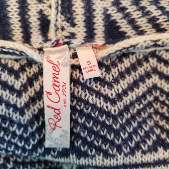 Red Camel Open Knit Cardigan Tribal Aztec colorful Small - Picture 5 of 8